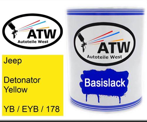 Jeep, Detonator Yellow, YB / EYB / 178: 1L Lackdose, von ATW Autoteile West.